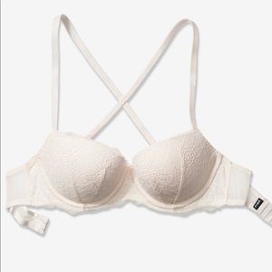 VS Pink date push-up bra in coconut white (34B)